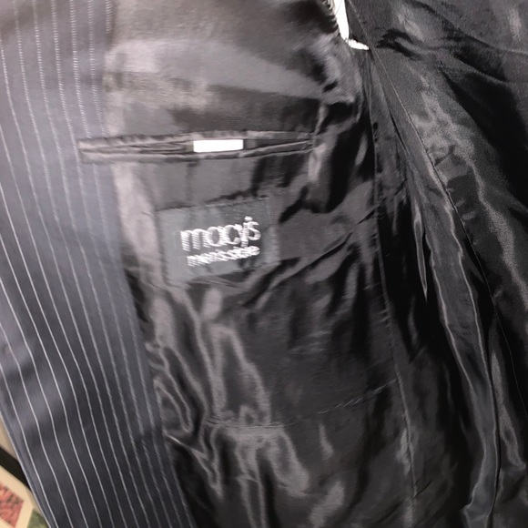 Ralph Lauren 42r suit Black with pinstripe LNC